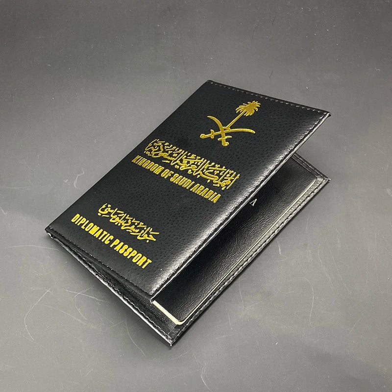 Saudi Arabia Passport Holder Women Pu Leather Cover DIPLOMATIC Passport Case