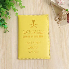 Saudi Arabia Passport Cover Pink Pu Leather for Women Men