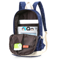 Canvas Backpack Women Shoulder Bags Campus Bag Jacquard Preppy Style