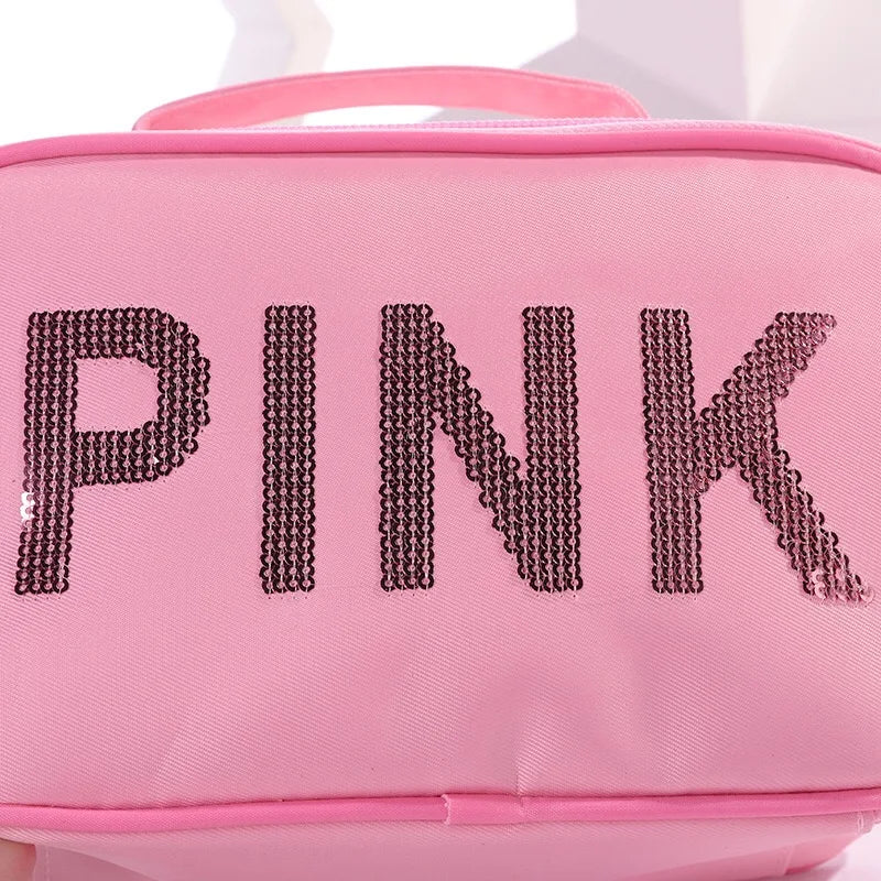 Sequined Pink Make-up Bag Travel Edition