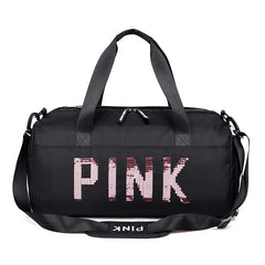 Pink Gym Bag with Shoe Compartment Waterproof Sport Bags for Fitness Training