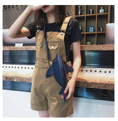 Shark Shape Messenger Bag Pu Leather Shoulder Bag Cartoon Small Bag