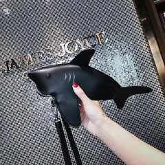 Shark Shape Messenger Bag Pu Leather Shoulder Bag Cartoon Small Bag