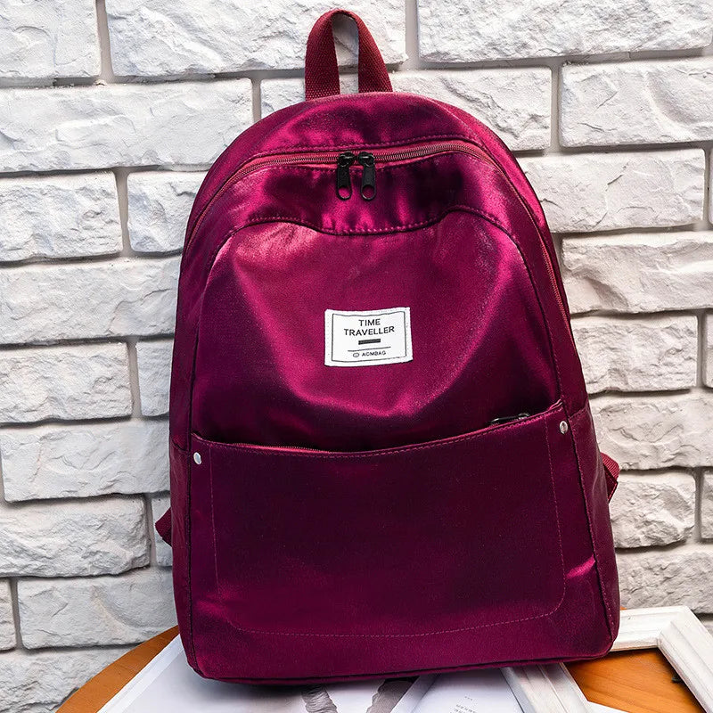 Shiner Women Backpack Solid Preppy Casual Backpack for Teenage Girls Female Scho