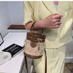Women's Crossbody Shoulder Bag Cylinder Large Capacity Bucket Tote Purse