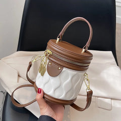 Women's Crossbody Shoulder Bag Cylinder Large Capacity Bucket Tote Purse