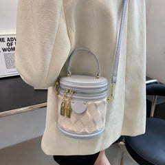 Women's Crossbody Shoulder Bag Cylinder Large Capacity Bucket Tote Purse