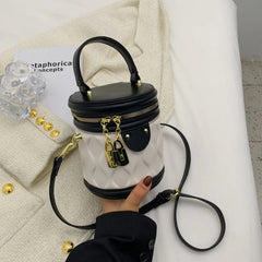 Women's Crossbody Shoulder Bag Cylinder Large Capacity Bucket Tote Purse