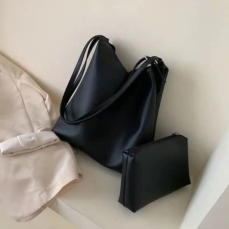 Shoulder Bags Women PU Leather Temperament Office Lady Underarm Totes Classic