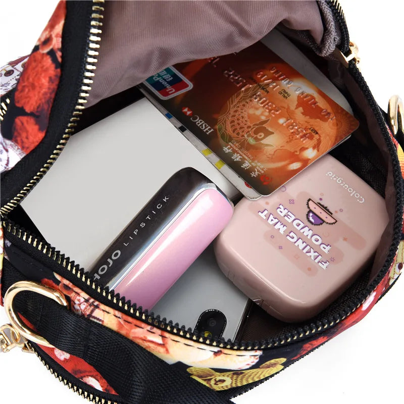 Women's Shoulder Bag Crossbody Messenger Phone Purse Waterproof Nylon Handbag