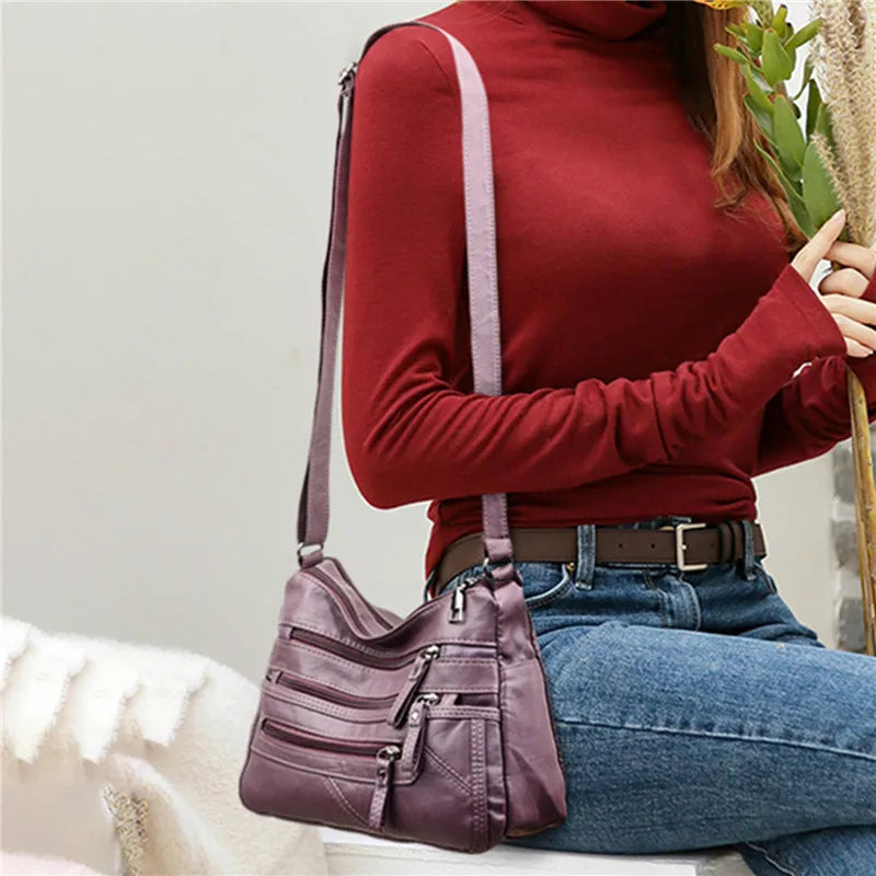 Shoulder Crossbody Bags For Women High Pu Leather Messenger Bag