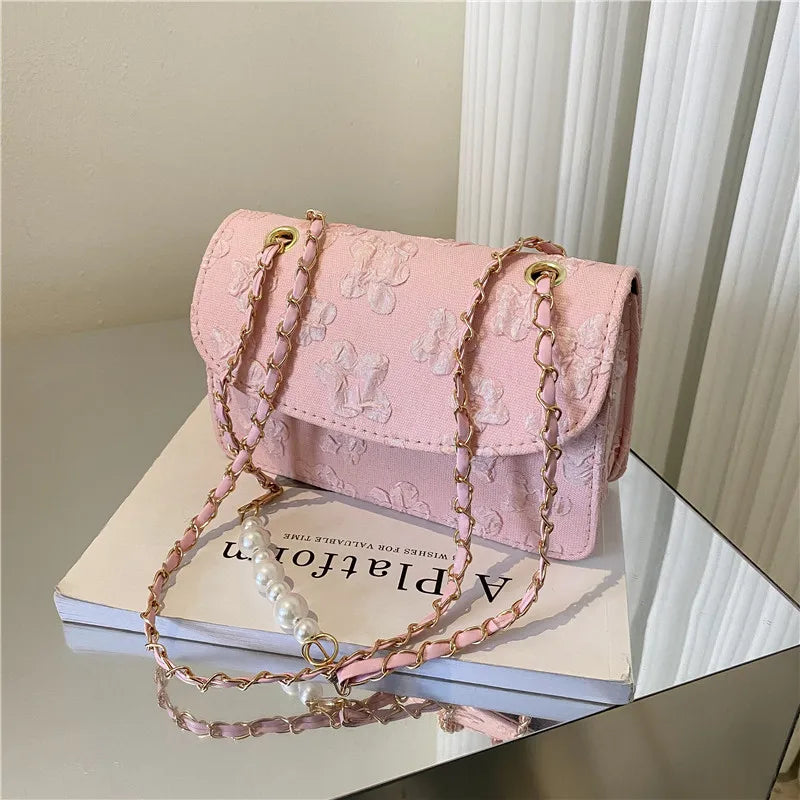 Retro Applique Crossbody Bag for Women