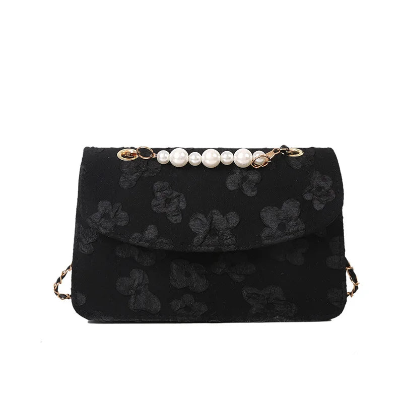 Retro Applique Crossbody Bag for Women