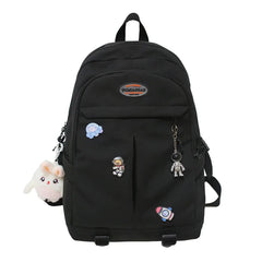 Simple Teenage Girl Backpack Solid Women Student Schoolbag