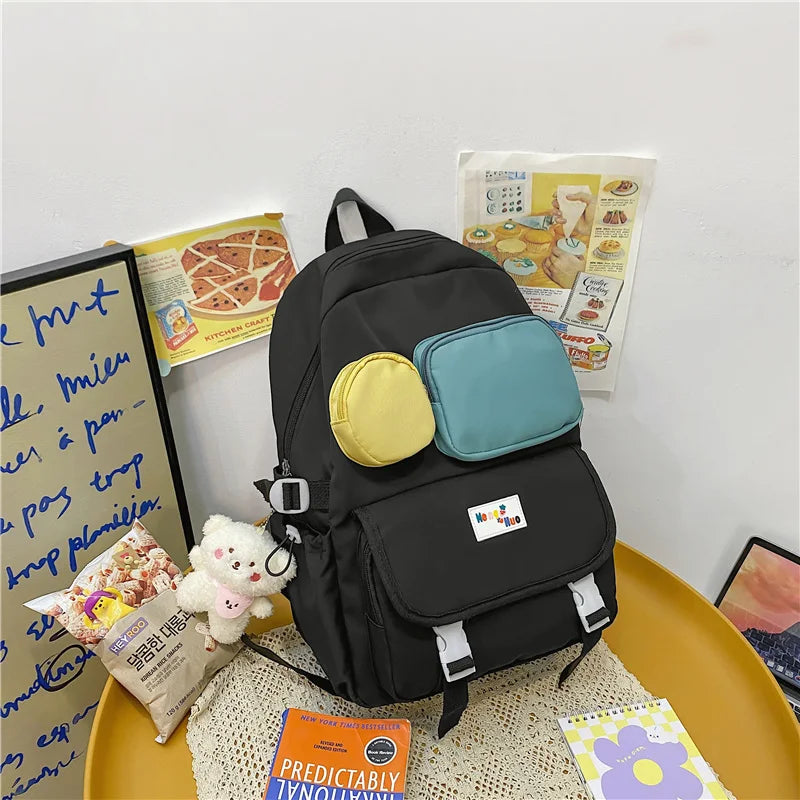 Simplicity Teenage Girl Student Schoolbag Large Capacity Women Backpack Book Bag