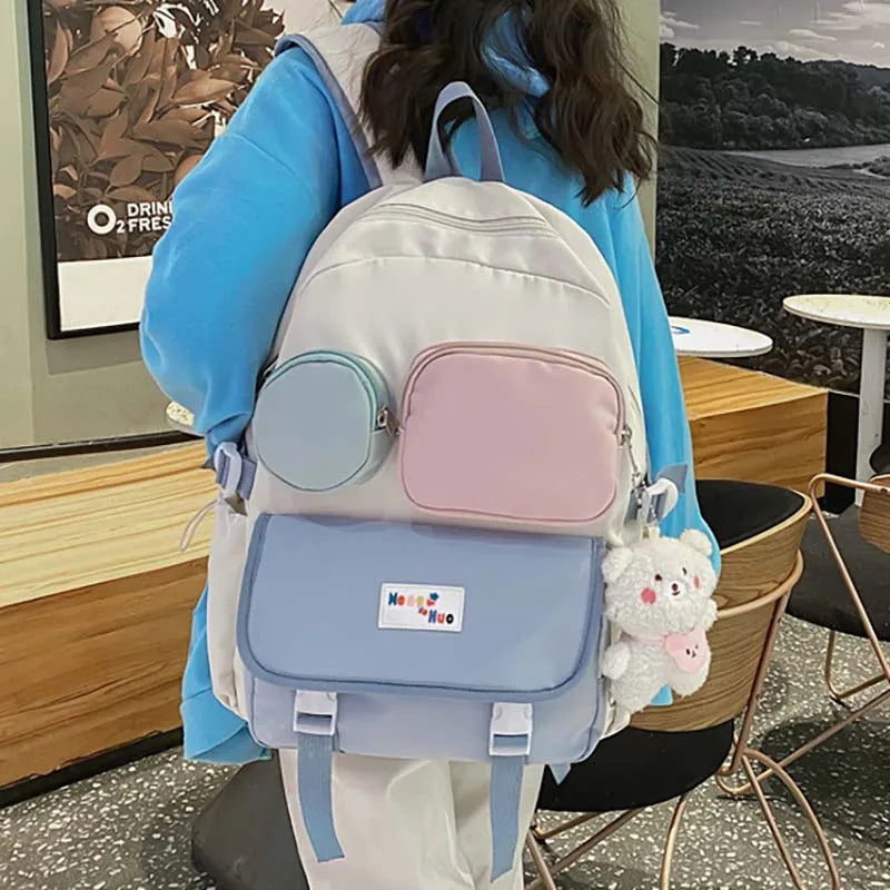 Simplicity Teenage Girl Student Schoolbag Large Capacity Women Backpack Book Bag