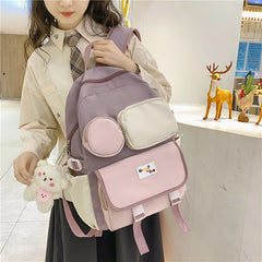 Simplicity Teenage Girl Student Schoolbag Large Capacity Women Backpack Book Bag