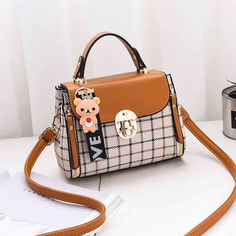 Plaid Small Square Bag One-Shoulder Messenger Bag for Women