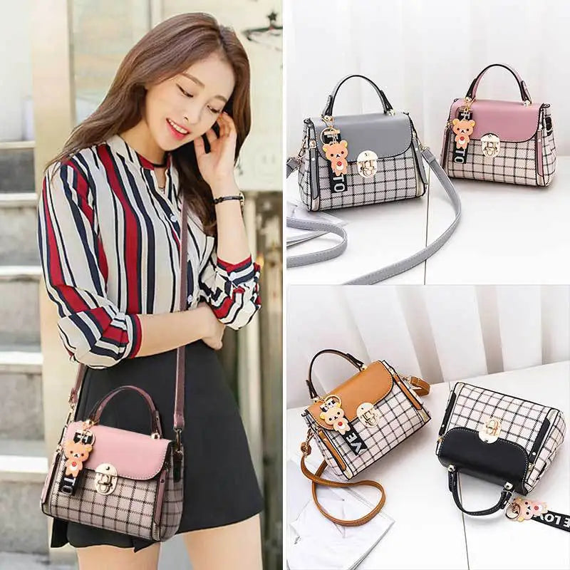 Plaid Small Square Bag One-Shoulder Messenger Bag for Women