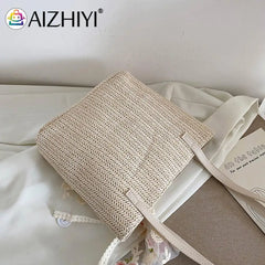 Woven Flower Lace Ribbon Shoulder Tote Bag for Women