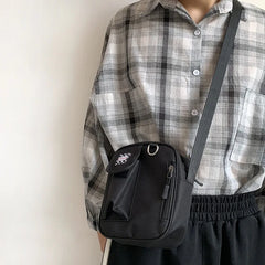 Small Canvas Crossbody Bag for Women Korea Mini Lady Shoulder Messenger Bags