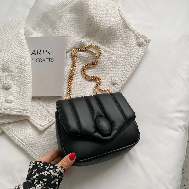 Small Chain PU Leather Crossbody Bag for Women Totes Shoulder Bag Lady Handbags