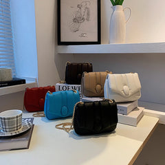 Small Chain PU Leather Crossbody Bag for Women Totes Shoulder Bag Lady Handbags