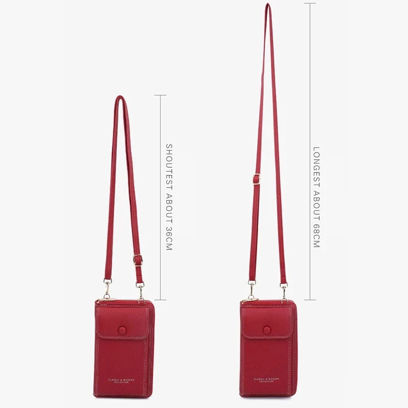 Women Mini Matte Leather Crossbody Bag Lady Phone Purse Handbag