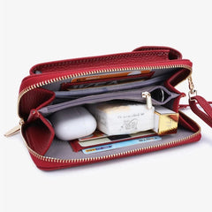Women Mini Matte Leather Crossbody Bag Lady Phone Purse Handbag