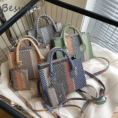 Mini Tote Bags Striped Crossbody Bags Ins Shoulder Bag