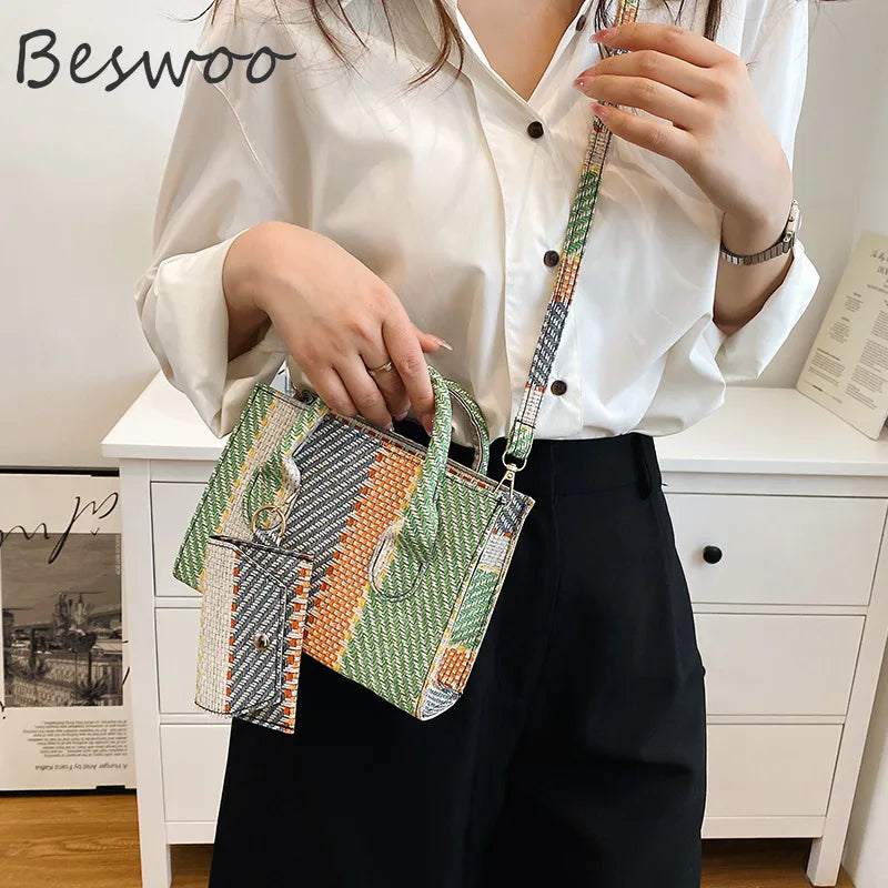 Mini Tote Bags Striped Crossbody Bags Ins Shoulder Bag
