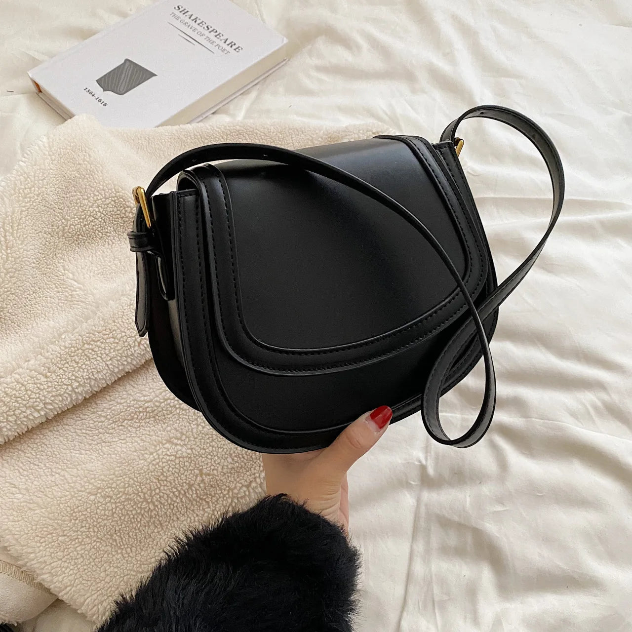 Women's PU Leather Crossbody Bag Shoulder Handbag Tote Purse