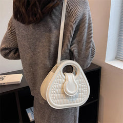 Small Round Totes PU Leather Hasp Crossbody Bags Women Lady Shoulder Bags