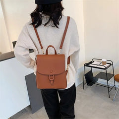 Small Women's Backpack for Teenagers Girl School Shoulder Bag Ladies Pu Leather