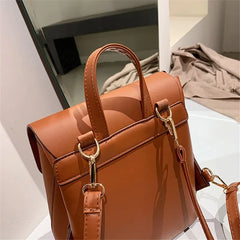 Small Women's Backpack for Teenagers Girl School Shoulder Bag Ladies Pu Leather