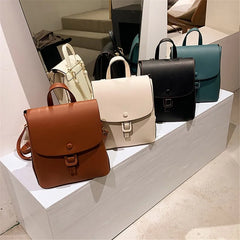 Small Women's Backpack for Teenagers Girl School Shoulder Bag Ladies Pu Leather