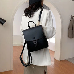 Small Women's Backpack for Teenagers Girl School Shoulder Bag Ladies Pu Leather