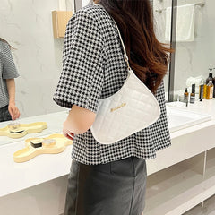 Small Women's Lingge Embroidery Underarm Bag One-Shoulder Messenger Tote Bag