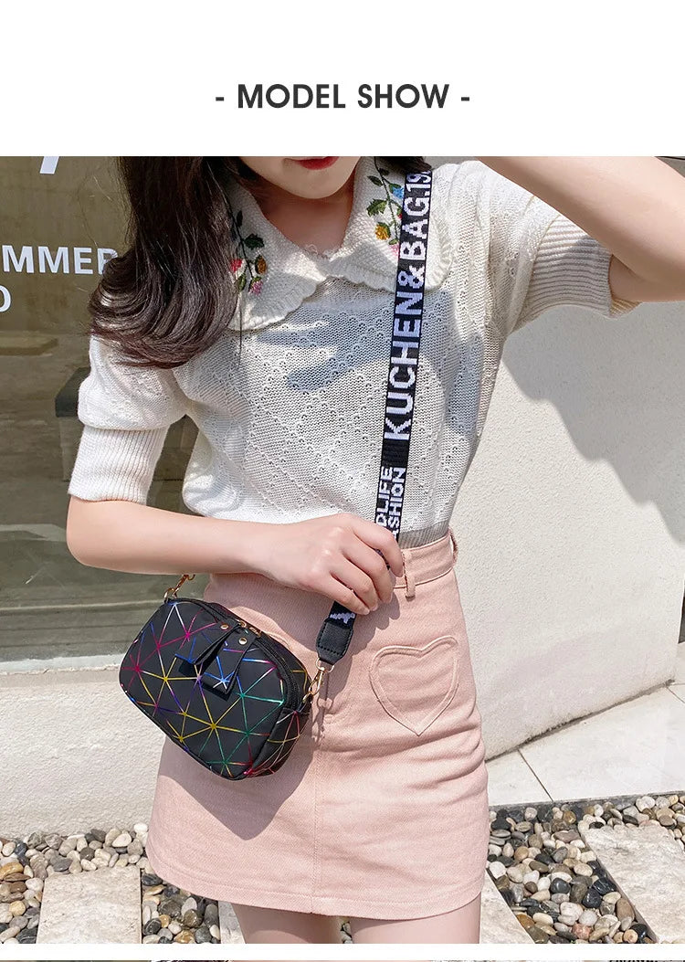 Small Zipper Crossbody Bag for Women PU Leather Shoulder Messenger Handbag