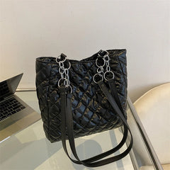 Soft Cotton Nylon Shoulder Bag Casual Tote Bags Plaid Top Handle Bag