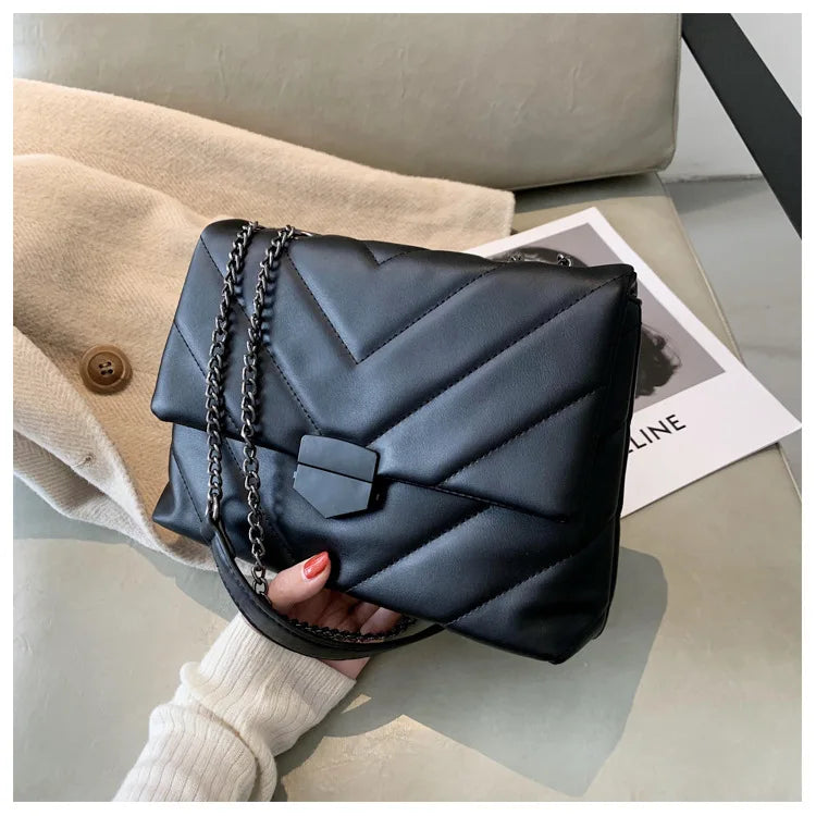 Soft PU Leather Women Crossbody Bags Chain Ladies Shoulder Messenger Bags