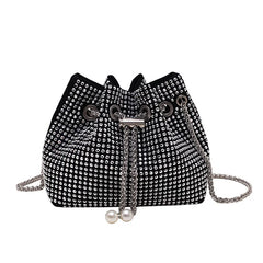 Vintage Crystal Lady Crossbody Bag Chain Sparkling High-quality Female