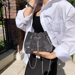 Vintage Crystal Lady Crossbody Bag Chain Sparkling High-quality Female