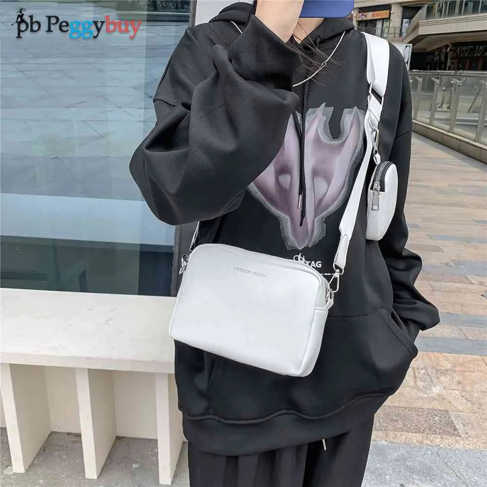 Classic Crossbody Bag with Wide Fabric Strap for Women