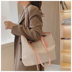 Solid PU Leather Shoulder Bag for Women Casual Crossbody Handbag Large Capacity