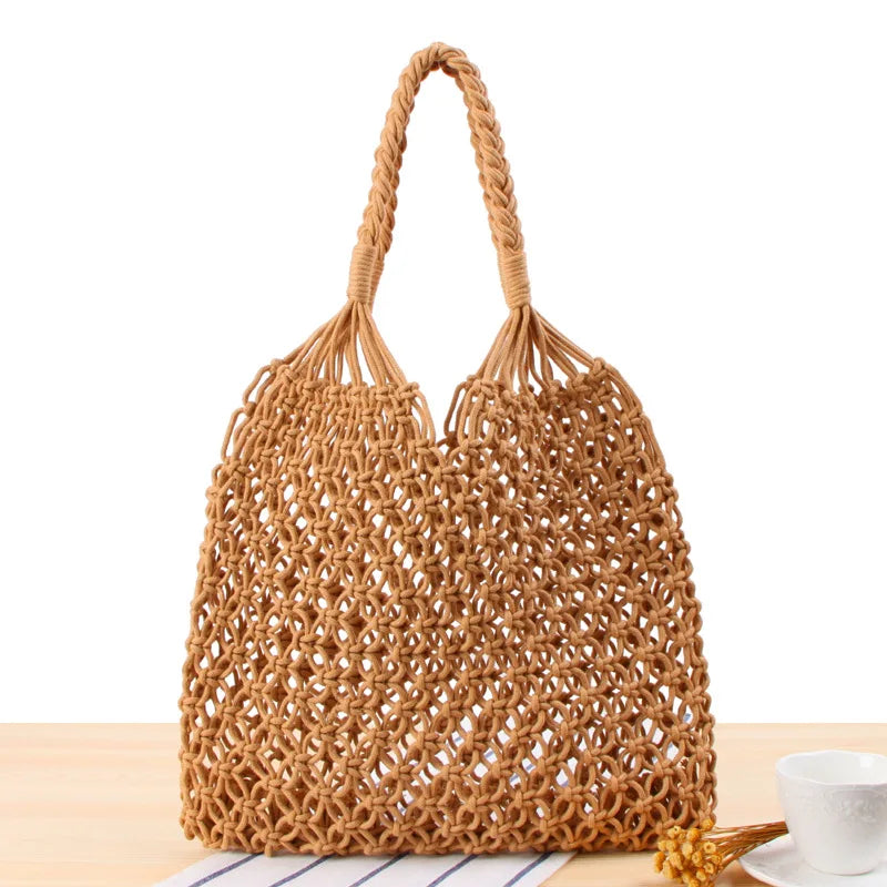 One Shoulder Woven Bag Mori Style Straw Bags