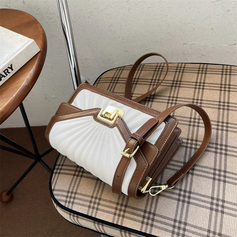 Small PU Leather Crossbody Shoulder Bag Short Handle Travel Handbag