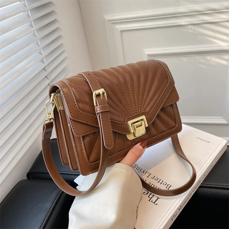 Small PU Leather Crossbody Shoulder Bag Short Handle Travel Handbag
