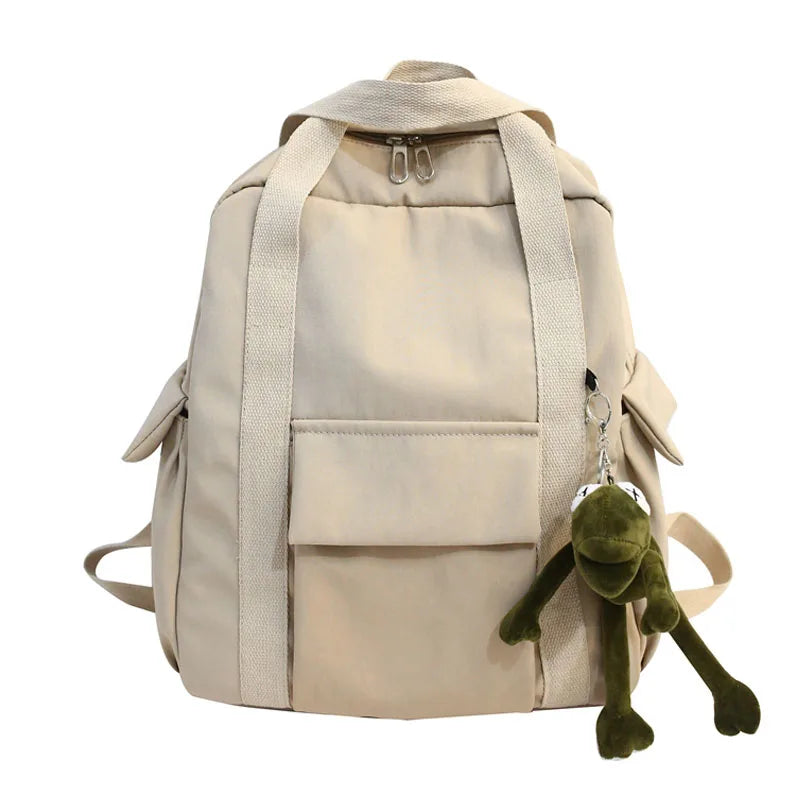 Waterproof Nylon Backpack School Bag For Teenage Girl
