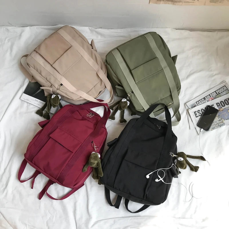 Waterproof Nylon Backpack School Bag For Teenage Girl
